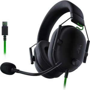 Razer BlackShark V2 X USB Wired Esports Gaming Headset: 7.1 Surround Sound - 50mm Drivers - 240g Lightweight Build - Noise Cancelling Mic - Hybrid Memory Foam Cushions - Long Lasting Comfort - Black